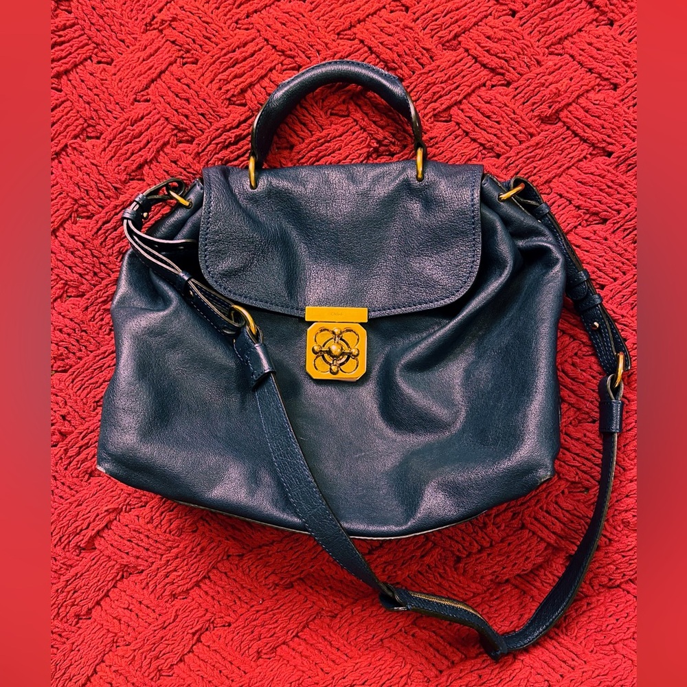 Chloe Elsie Deep Blue Handbag